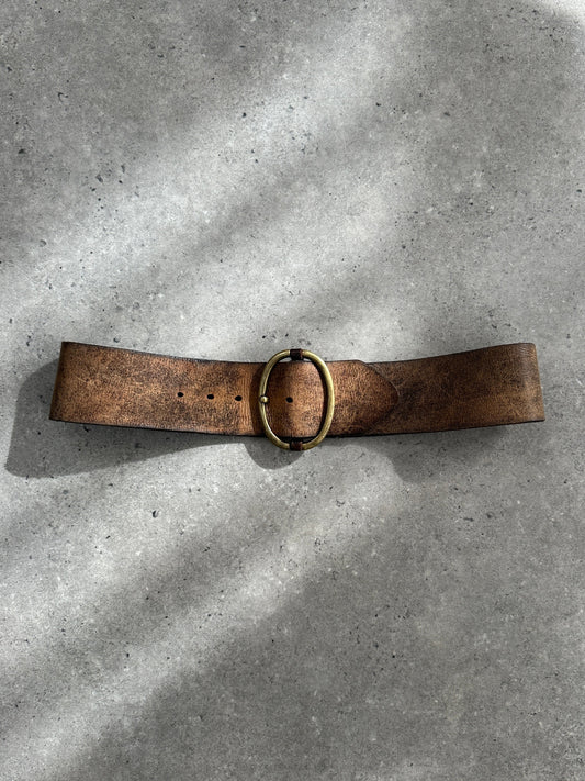 Vintage 1980s Chunky Leather Belt - W31-35