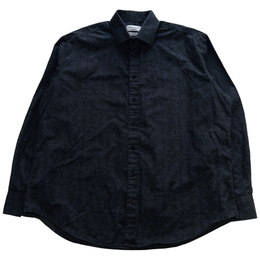 Vintage YSL Yves Saint Laurent Monogram Button Up Shirt Size XL