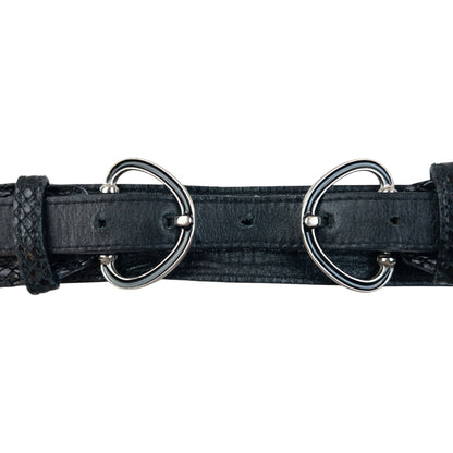 Vintage 2000s Dolce & Gabbana Leather Snakeskin Belt Size L | O/S, Black