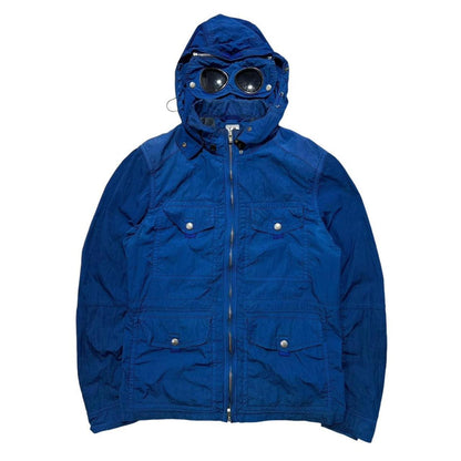 CP Company Blue Nylon Goggle Jacket