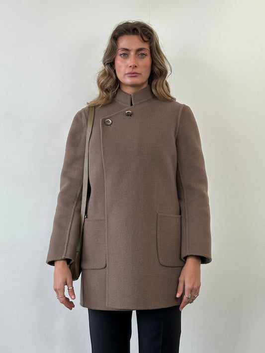 Italian Vintage Wool Reversible Belted Coat - M