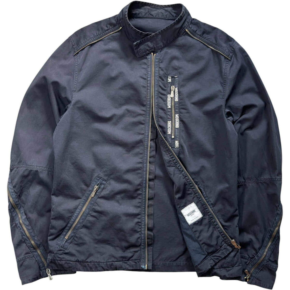 Moschino 00’s Sleeve Zipper Jacket M | Medium, Navy