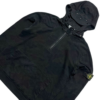 Stone Island 1/4 Zip Pullover Camo Hoodie with built in Cap