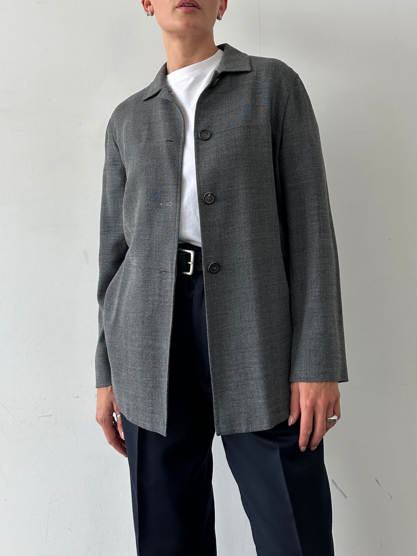 Marella Minimal Wool Lightweight Jacket - L