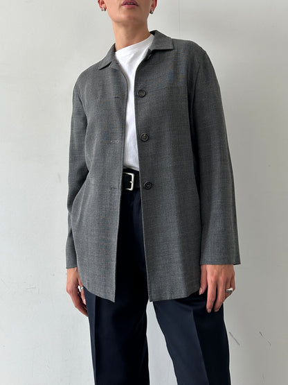 Marella Minimal Wool Lightweight Jacket - L