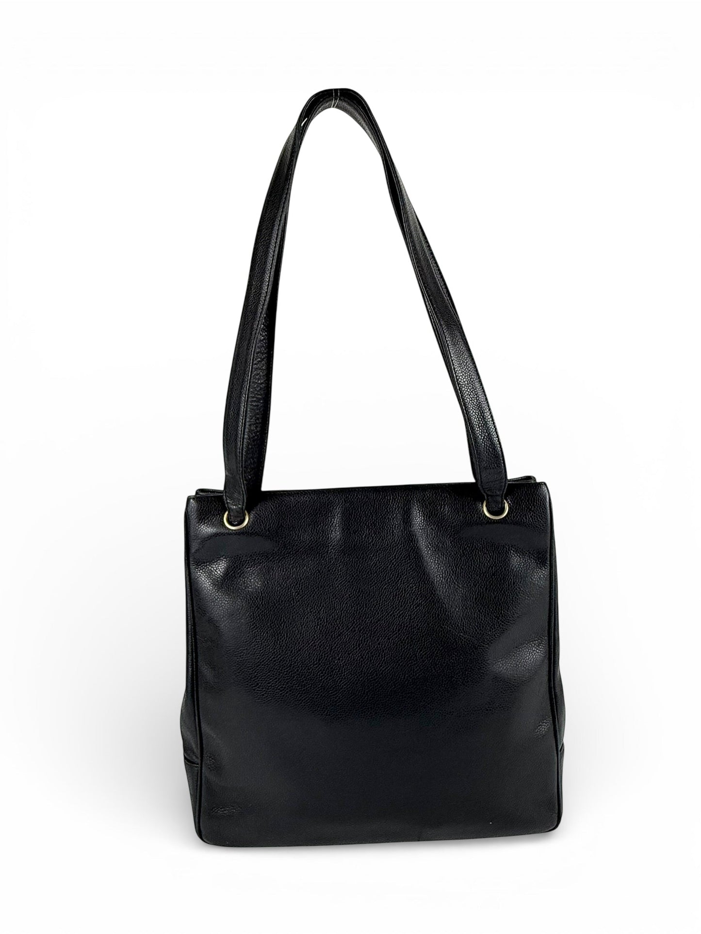 Vintage 1994 Chanel CC Black Caviar Leather Tote Bag | O/S, Multicoloured