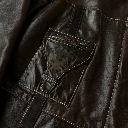 Diesel Leather & Pony Hair Biker Jacket (2000s) - Known Source