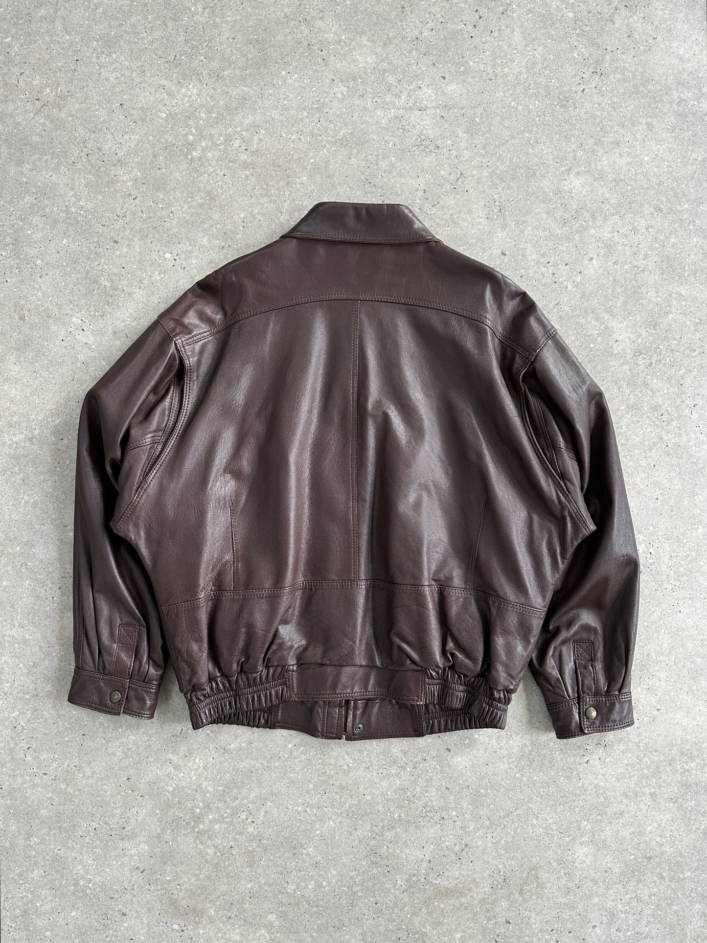 Jaeger 80s Leather Bomber Jacket - XL