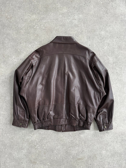 Jaeger 80s Leather Bomber Jacket - XL