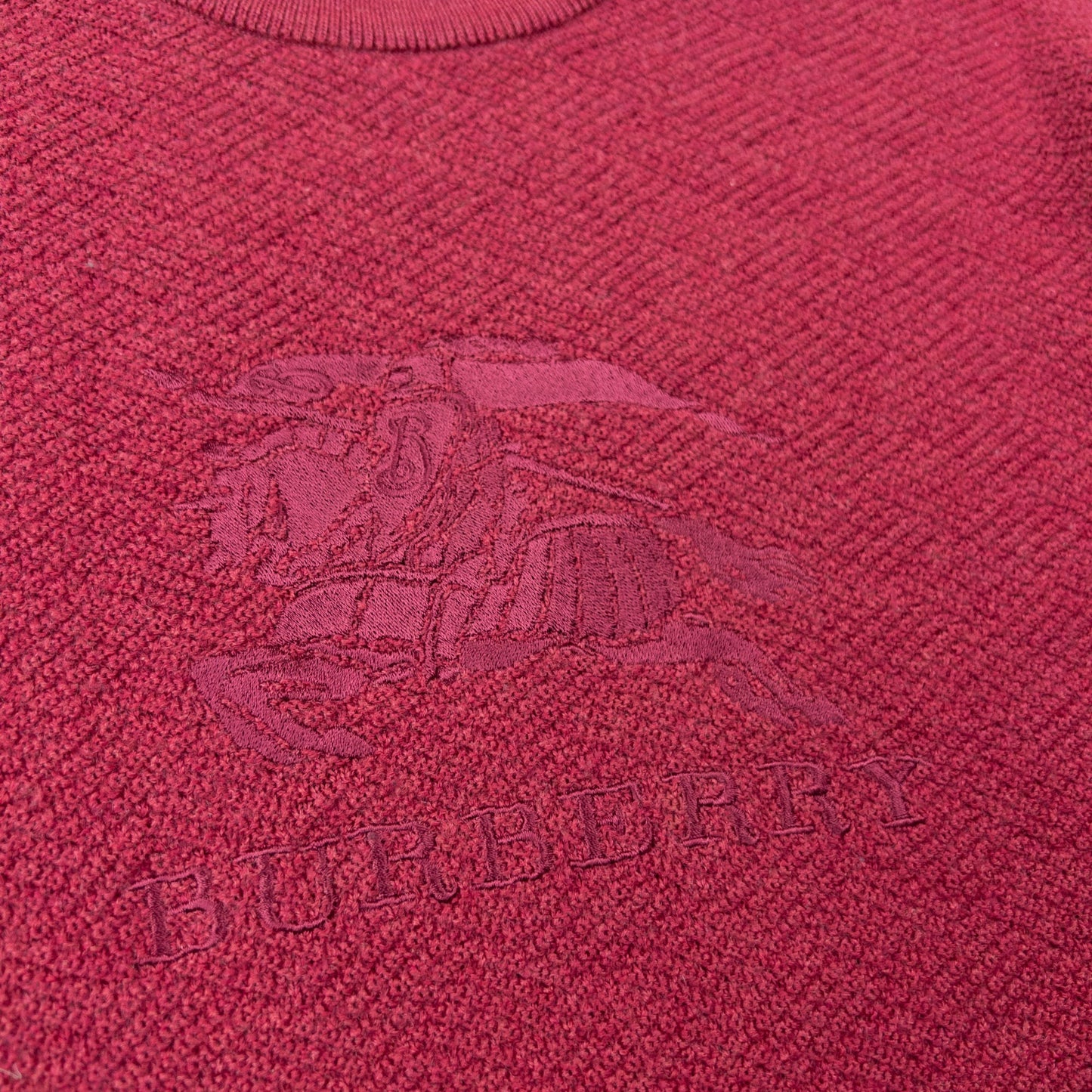 Vintage 2000s Burberry Golf Embroidered Knit Jumper Size M | Medium, Red
