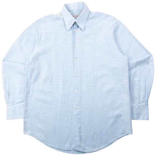 Vintage 2000s Versace Classic Monogram Long Sleeve Button Up Shirt Size M | Medium, Blue