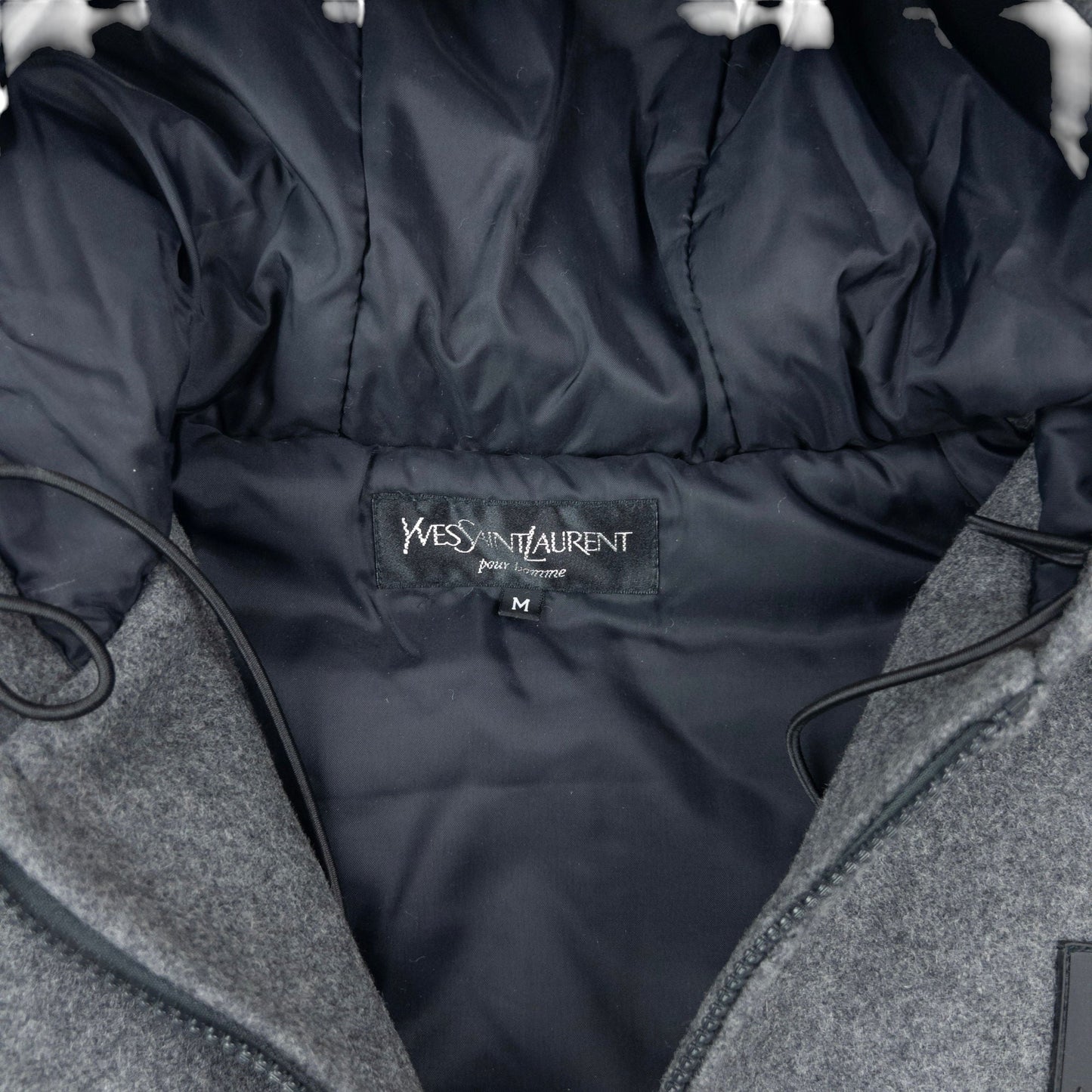 Vintage 2000s YSL Yves Saint Laurent Q Zip Wool Jacket Size L | Large, Grey