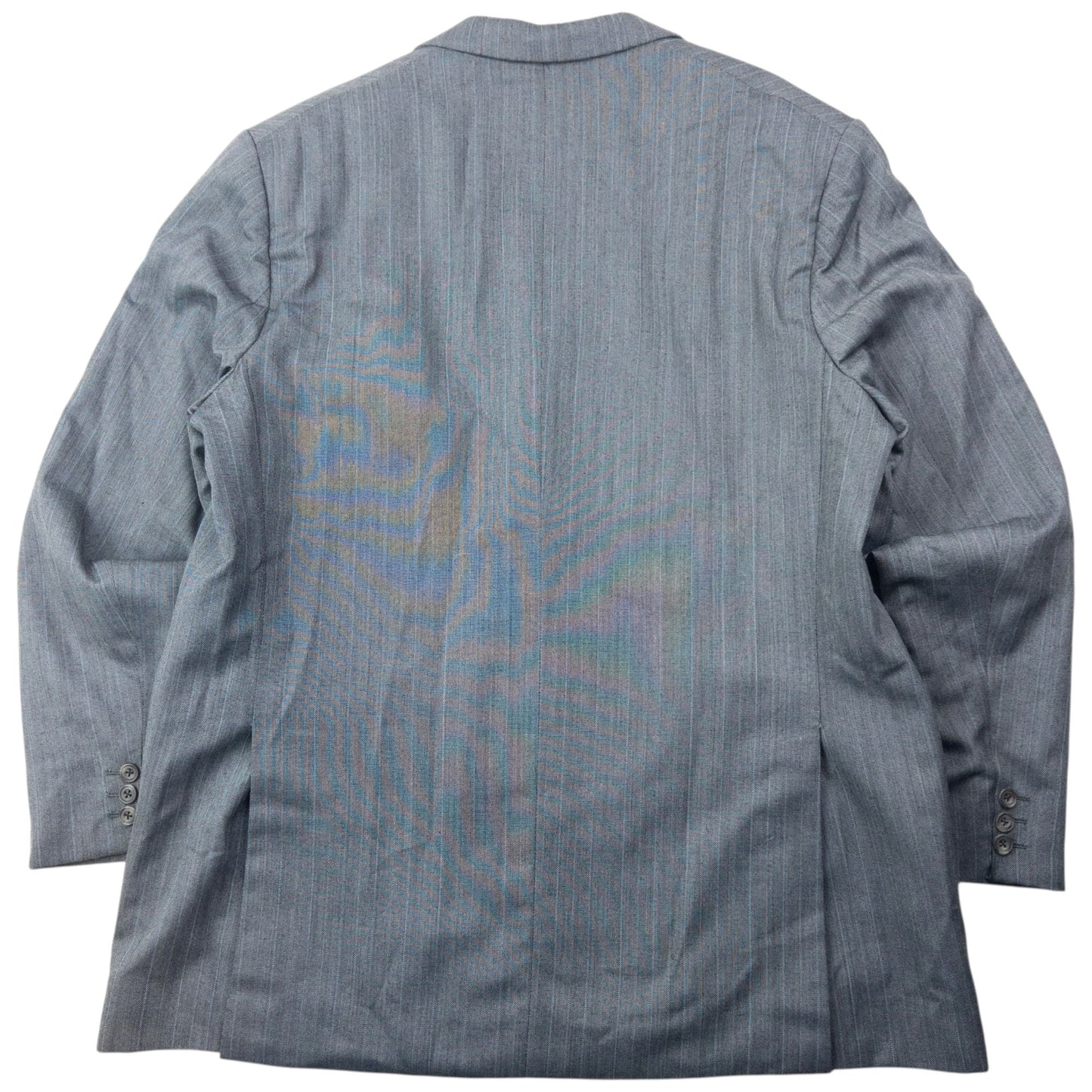 Vintage 80s YSL Yves Saint Laurent Striped Jacket & Trousers Suit Set Size XXL | XXL, Grey