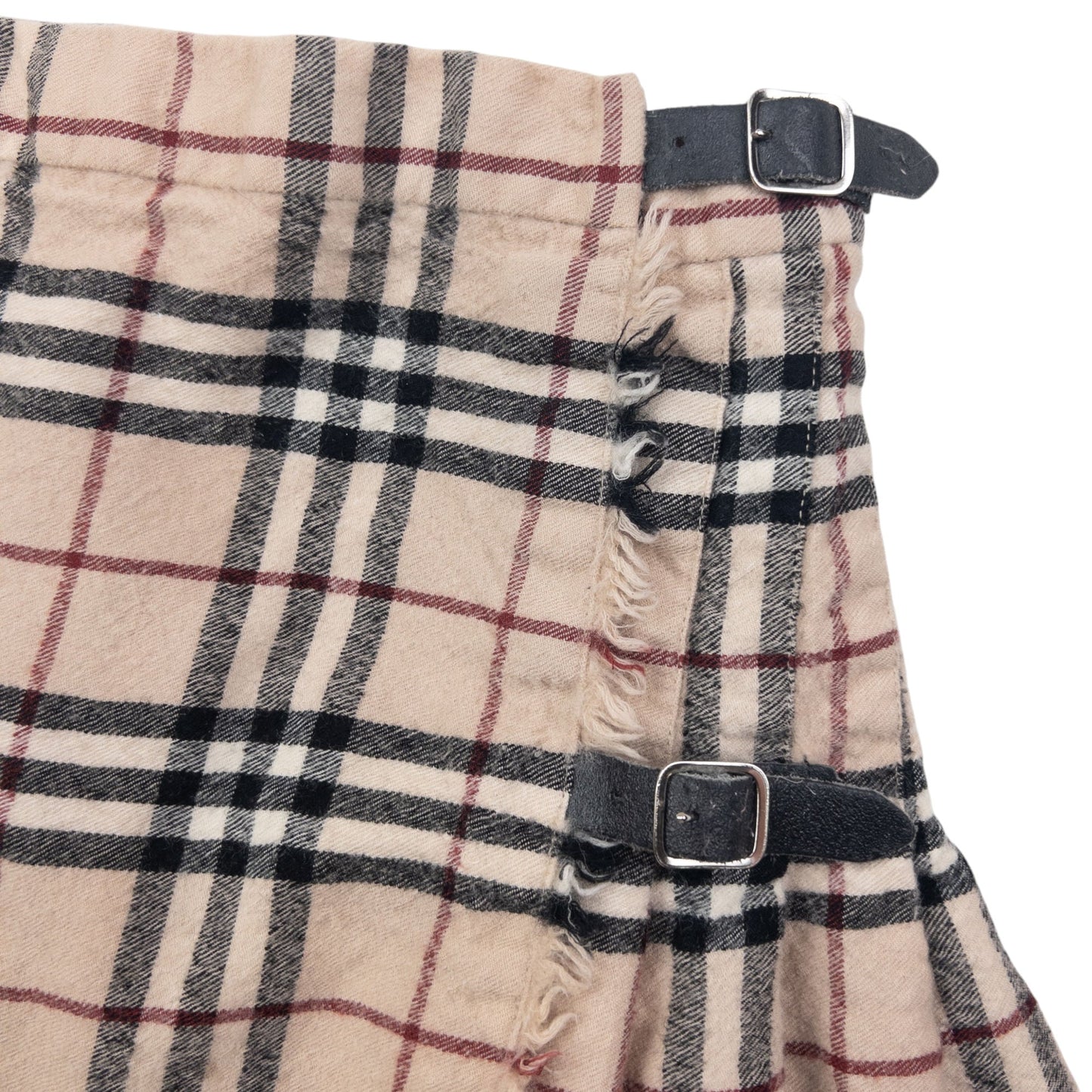 Vintage 2000s Burberry Nova Check Buckle Wool Mini Skirt Womens Size W22
