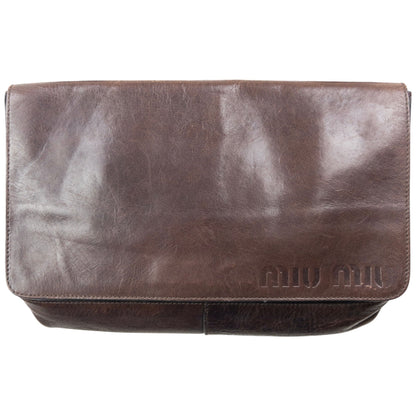 Vintage 1999 Miu Miu Leather And Mesh Crossbody Bag | O/S, Brown