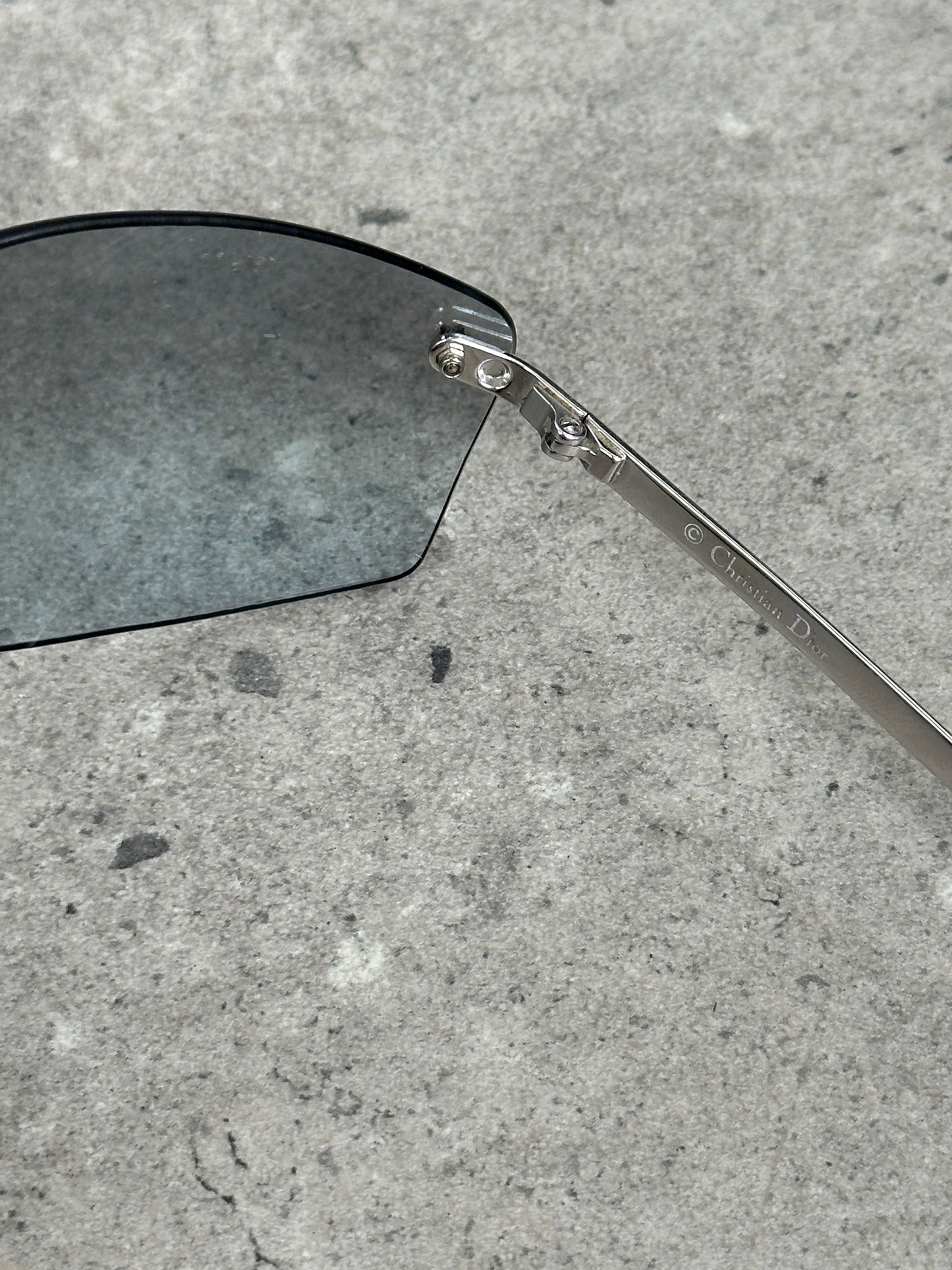 Christian Dior 1990s Mini Pop Rimless Logo Sunglasses