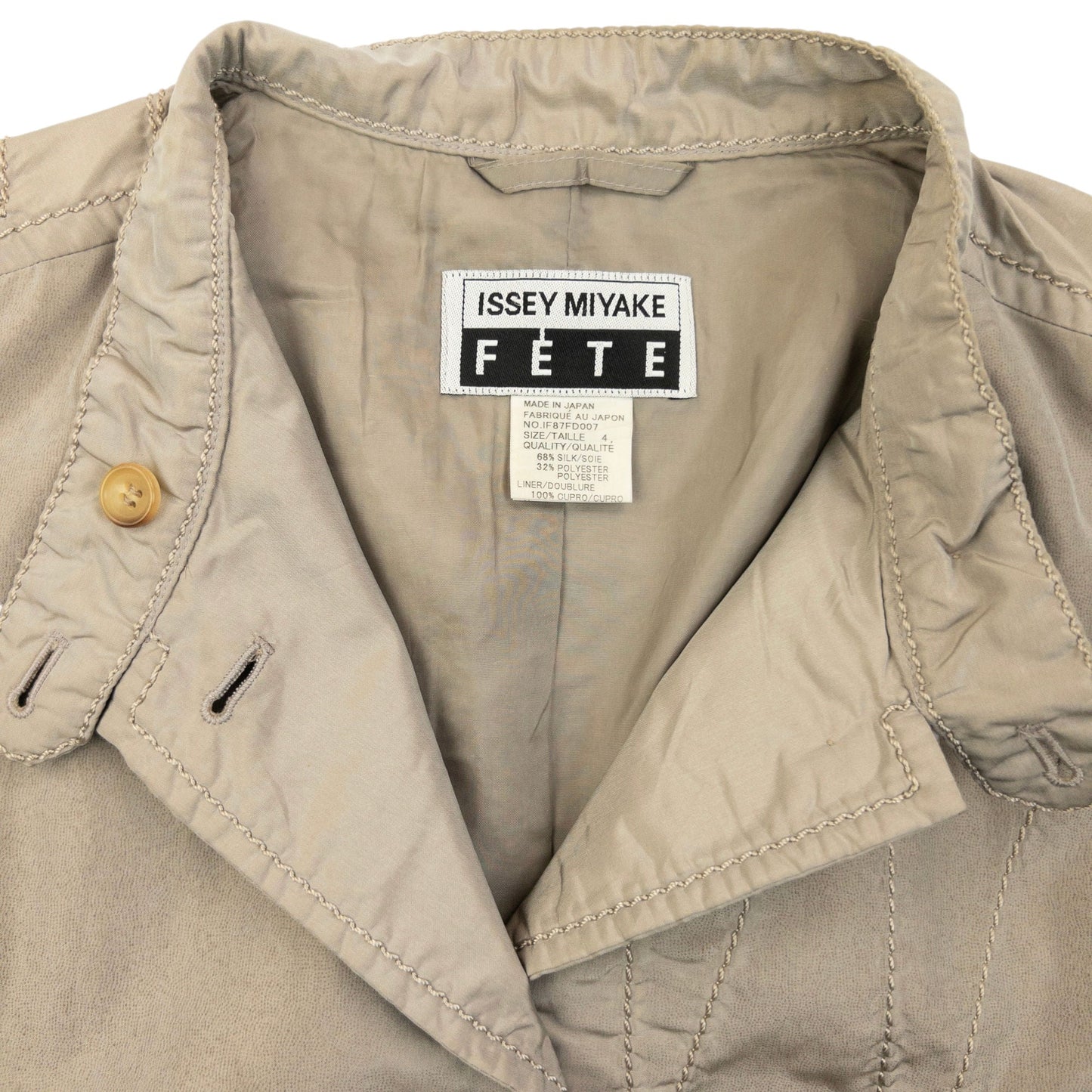 Vintage 90s Issey Miyake Fete Silk Jacket Womens Size S | Small, Grey