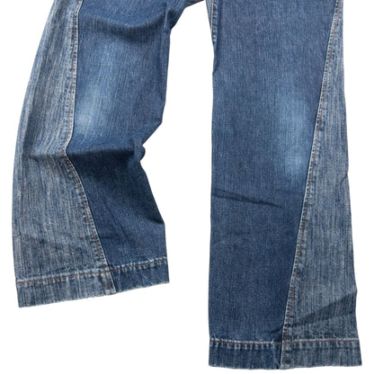 Vintage 90s Plantation By Issey Miyake Contrast Denim Jeans Size W29 | W29, Blue