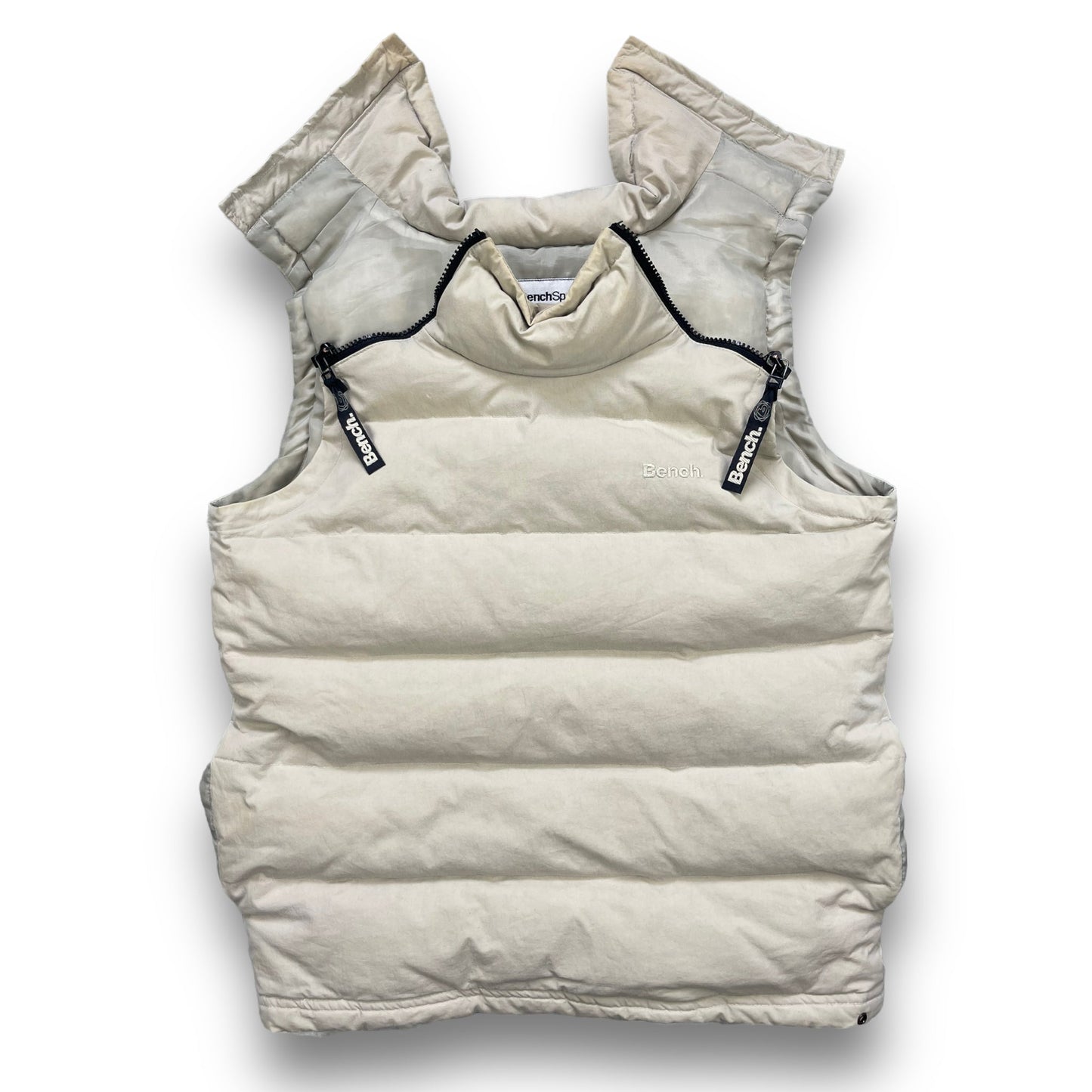 2000's Bench Dual Zip Puffer Gilet (S) | Default Title, Cream
