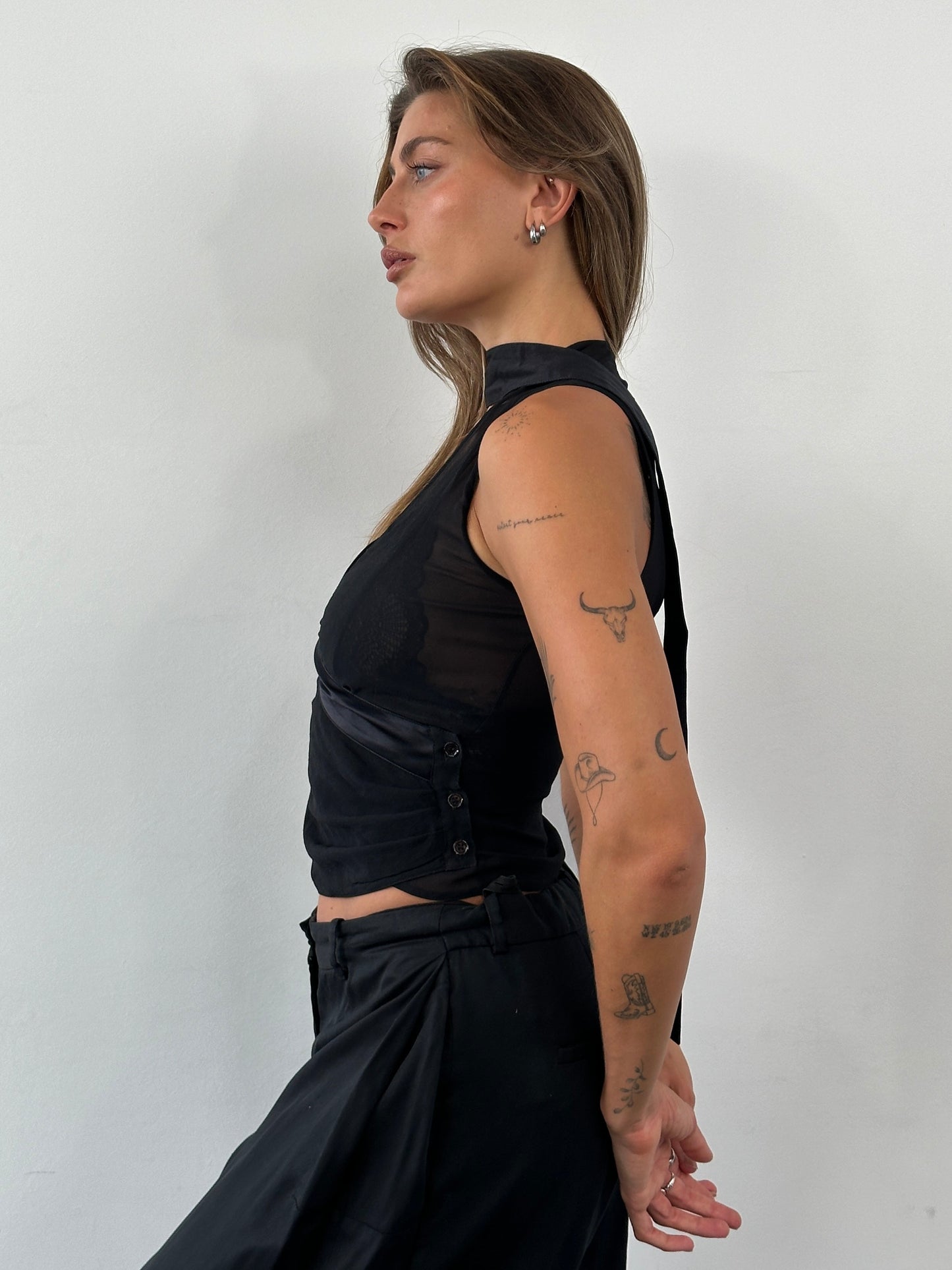 Emporio Armani 2003 Silk Sheer Scarf Top - S