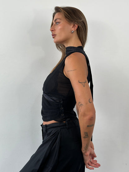 Emporio Armani 2003 Silk Sheer Scarf Top - S