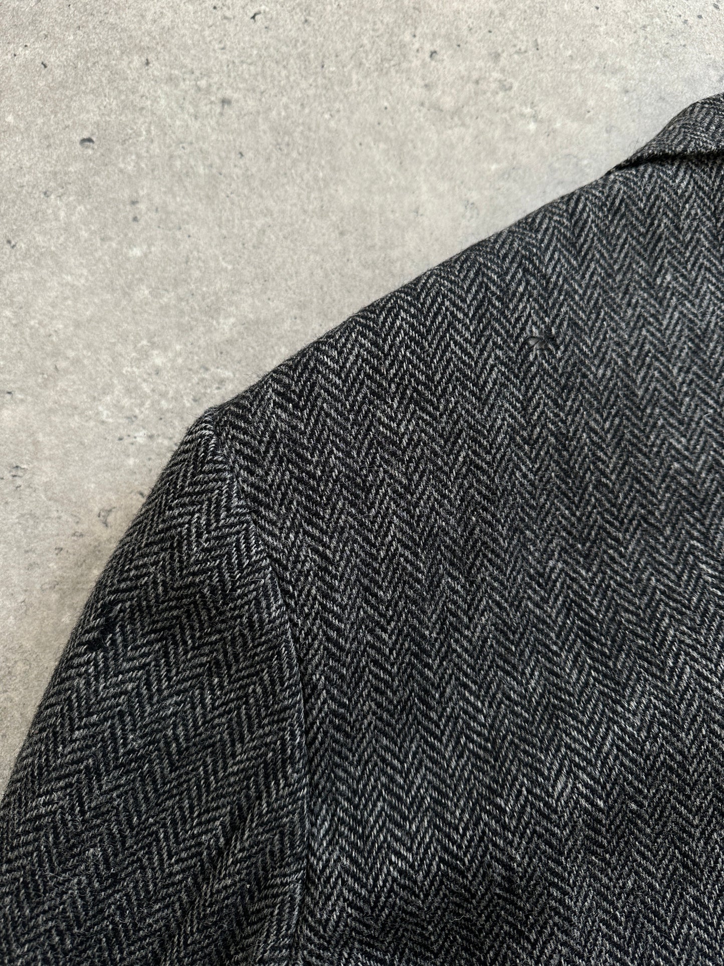 Burberry 1990s Pure Wool Herringbone Single Breasted Blazer - 46R/XXL