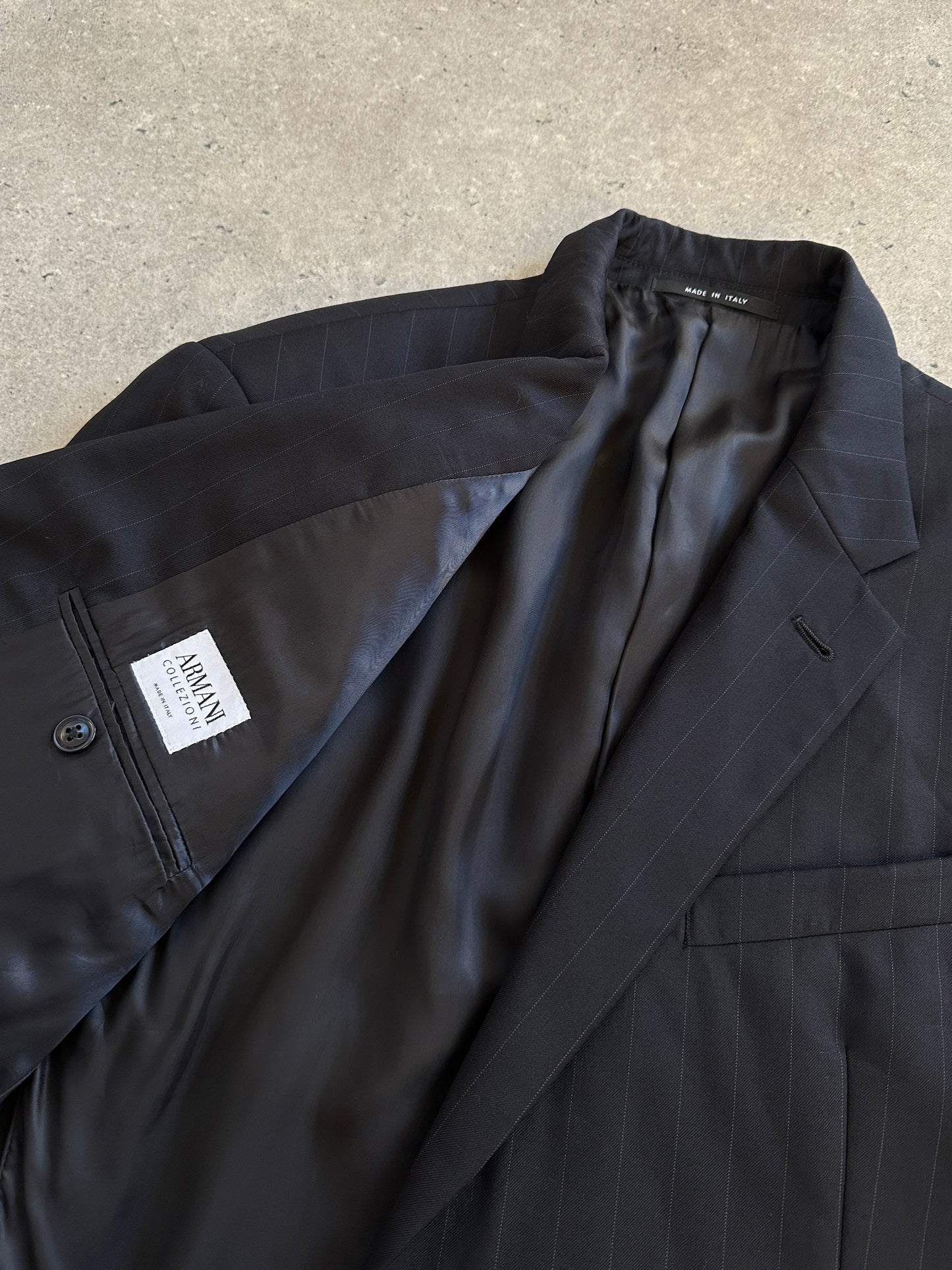 Armani Collezioni 2000s Pure Wool Stripe Single Breasted Blazer - 44L/XXL