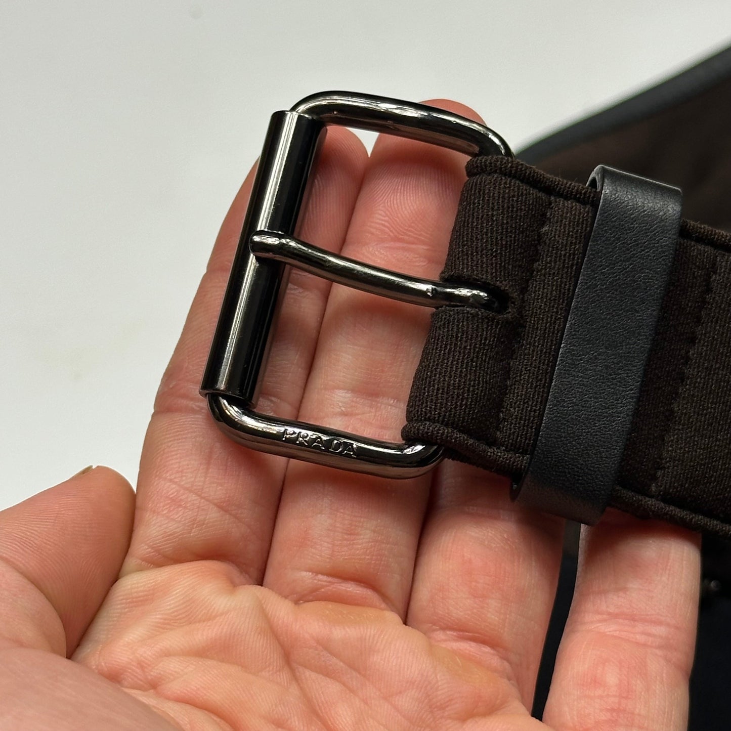 Prada Sport AW00 Wool + Leather Neoprene Panelled Belted Skirt - IT44