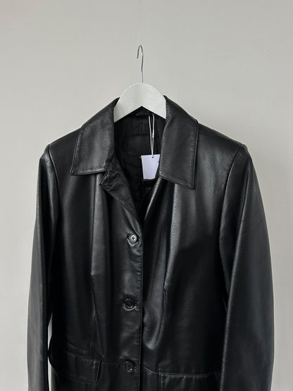 Italian Vintage Single Breasted Leather Trench Coat - S - Known Source