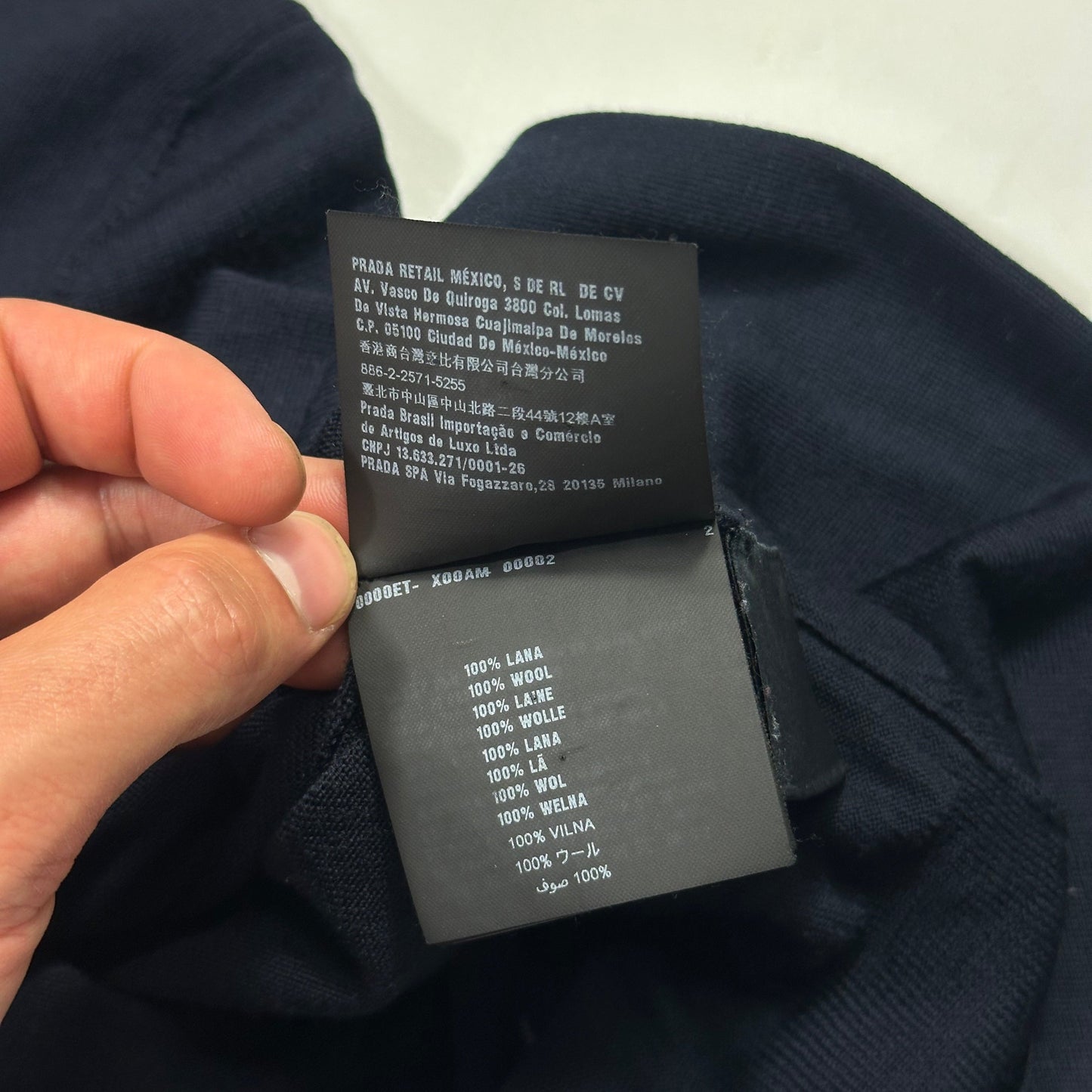 Prada Milano 2016 Navy Wool Crewneck Knit Jumper - S | Default Title, Navy