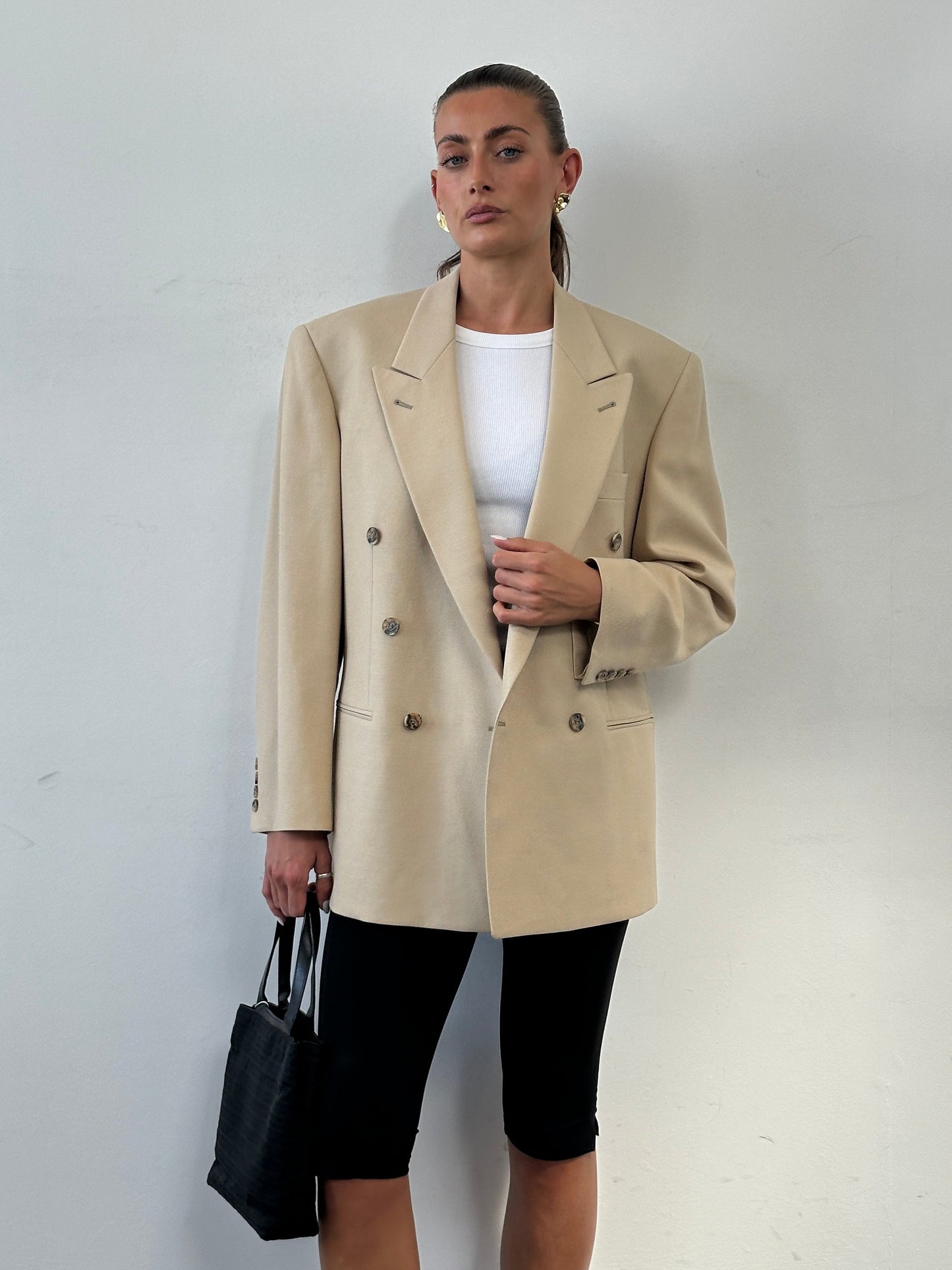 Vintage Wool Double Breasted Blazer - 40R/L