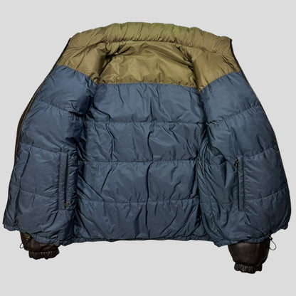 Prada Milano 2012 Leather Reversible Triangle Logo Nylon Puffer Jacket - L | Default Title, Multicoloured