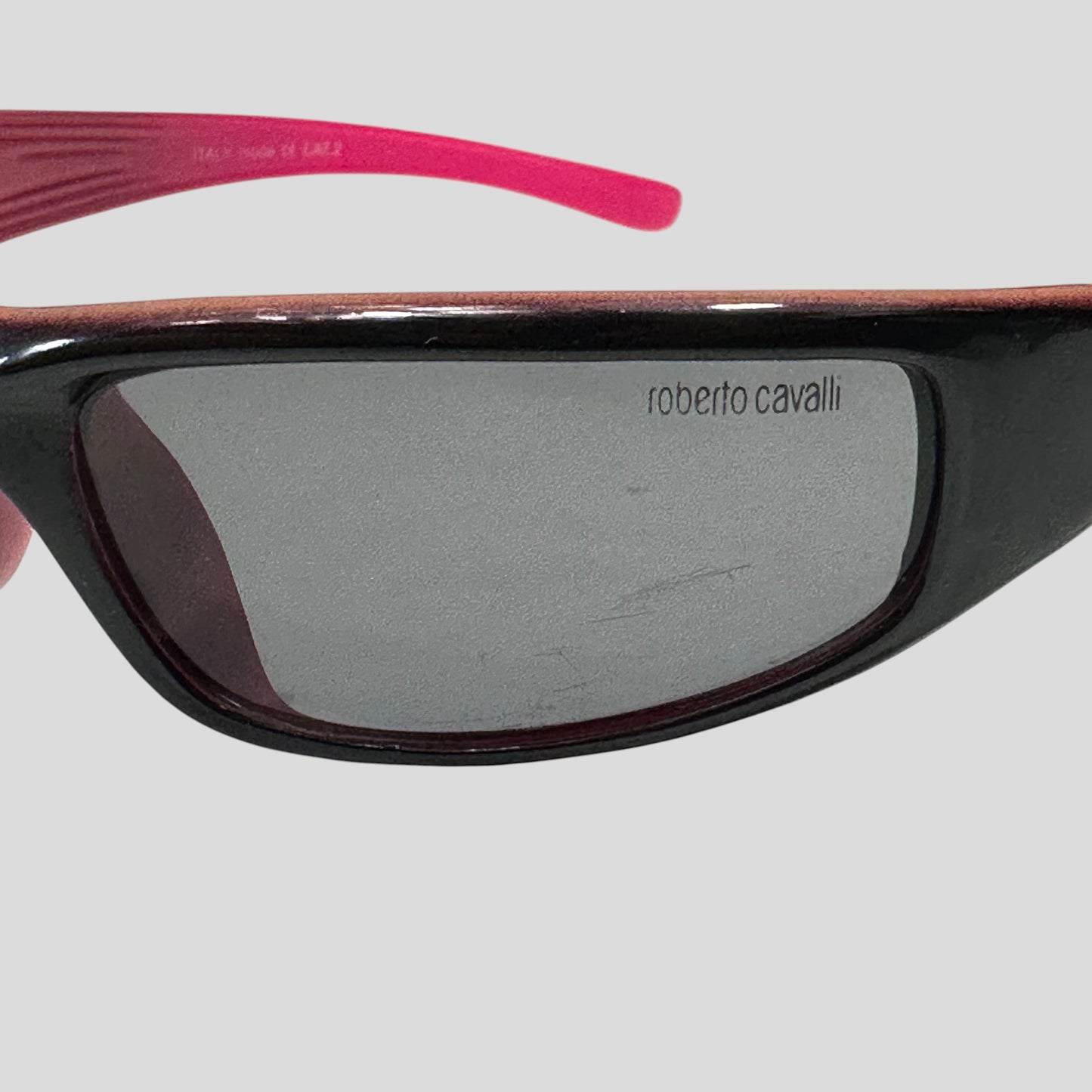 Roberto Cavalli 00’s Hot Pink Gradient Wraparound Sunglasses | O/S, Black