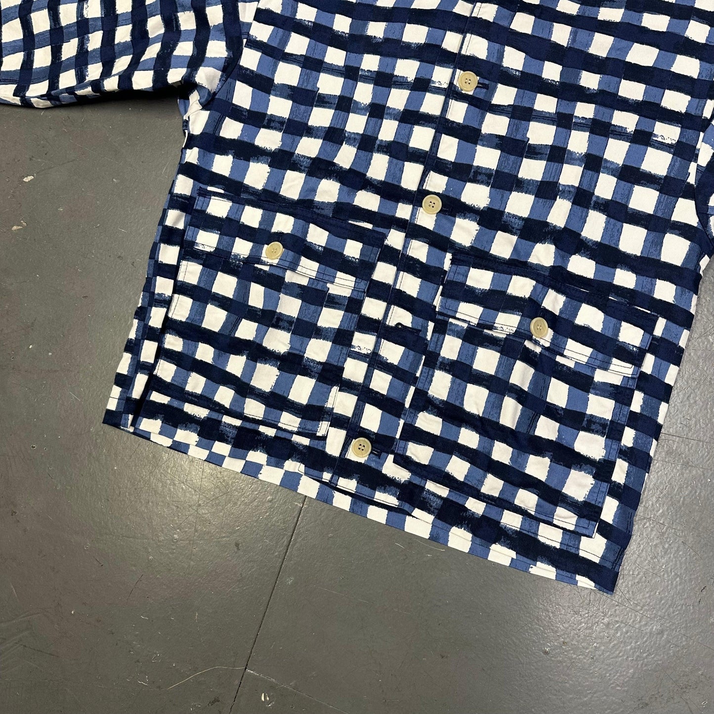 Uniqlo X Marni Collared Check Jacket In Blue & White ( L )