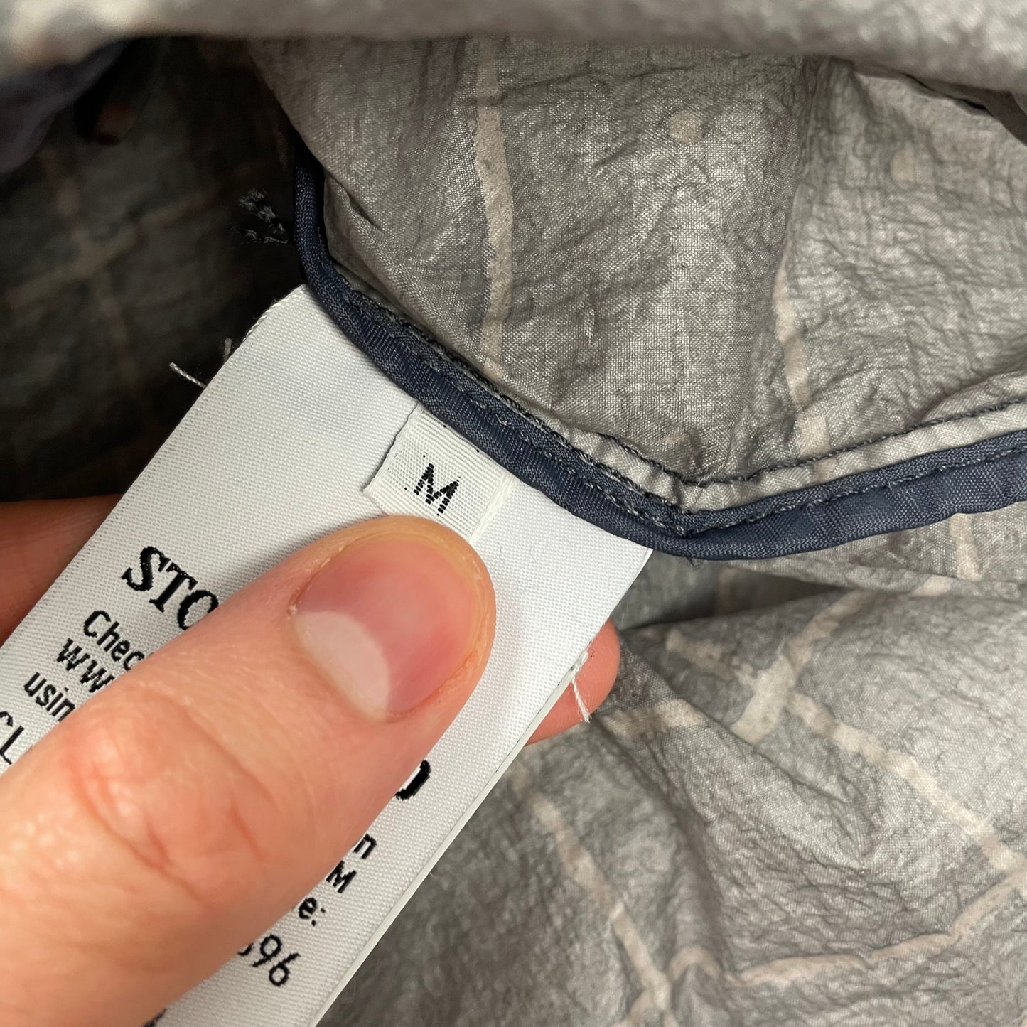 Stone Island Reflective Grid on Lamy-TC Jacket, Size Medium | O/S, Grey