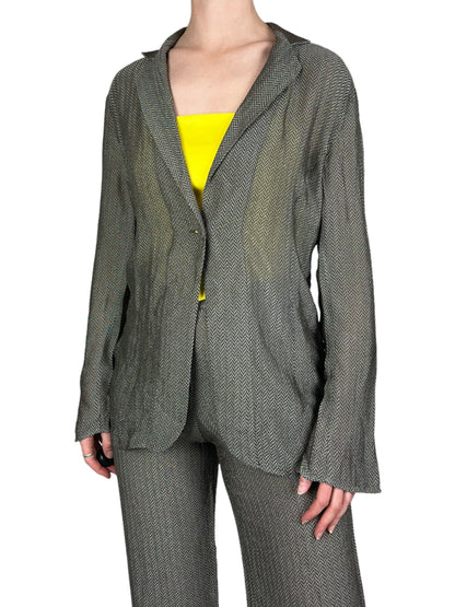 Emporio Armani 1990s herringbone trouser suit