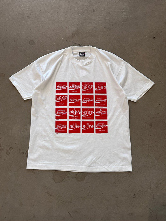 1990's Coca-Cola Pop Art Languages T-Shirt - XL | Default Title, Red