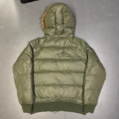 Avirex Puffer Jacket Fur Hood In Olive Green ( XL )
