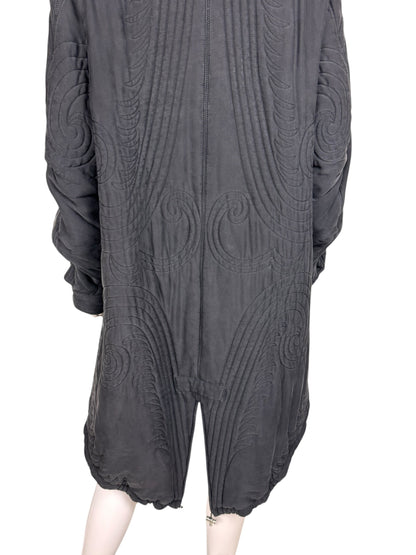 Alexander McQueen c.F/W 2007 silk parka coat | Grey, Multicoloured