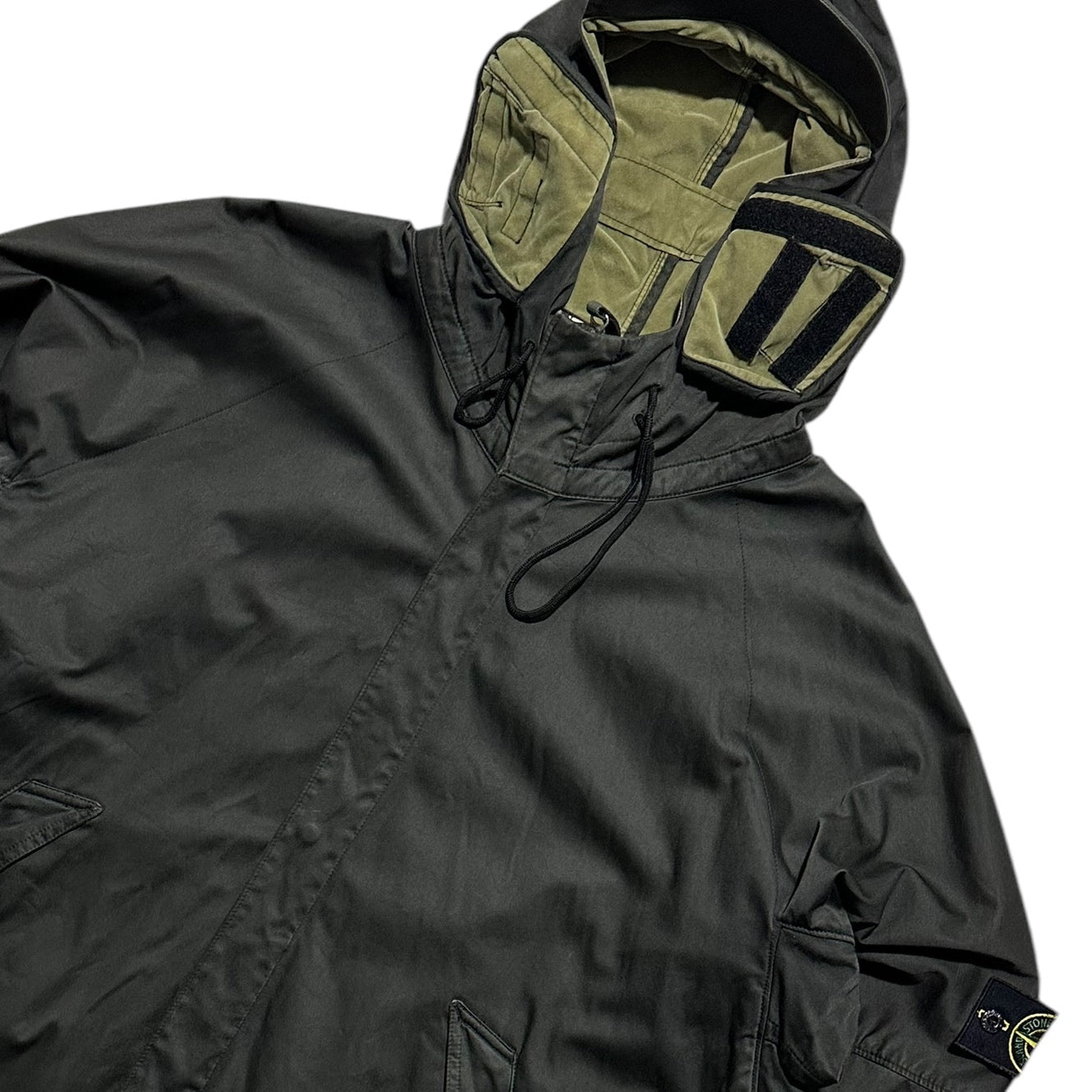 Stone Island Raso Floccato Zip Up Mask Jacket