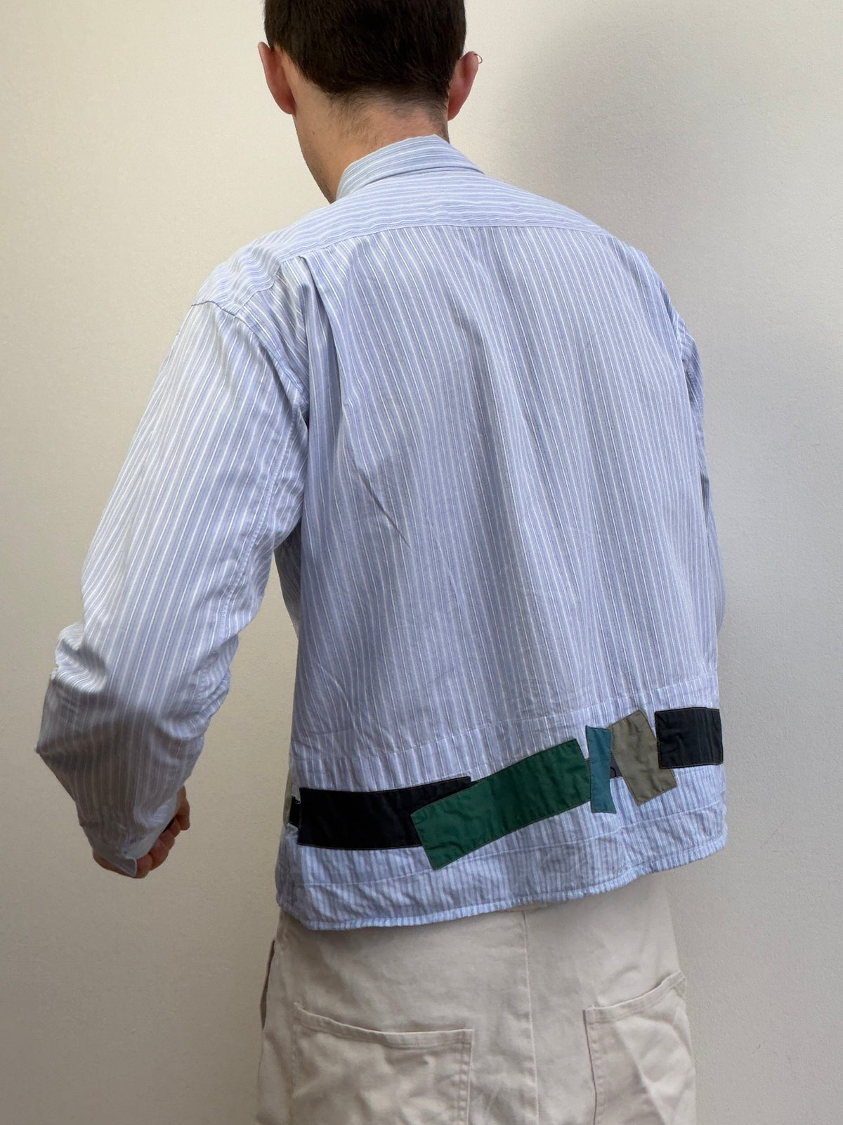 Comme Des Garçon Deconstructed Patchwork Shirt | Small, Light Blue