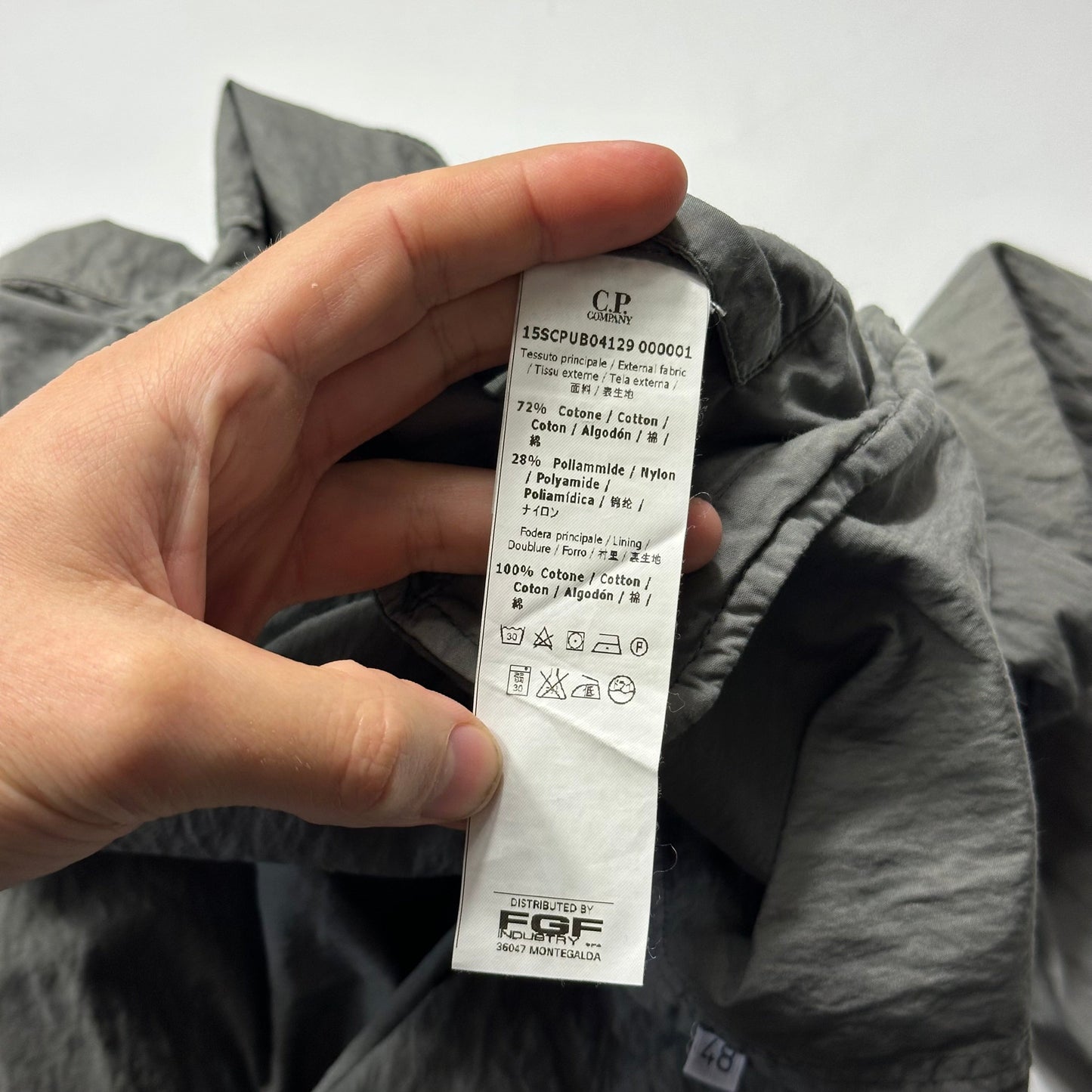 CP Company 00’s Steel Grey Goggle Nylon Shimmer Jacket - IT48 (M)