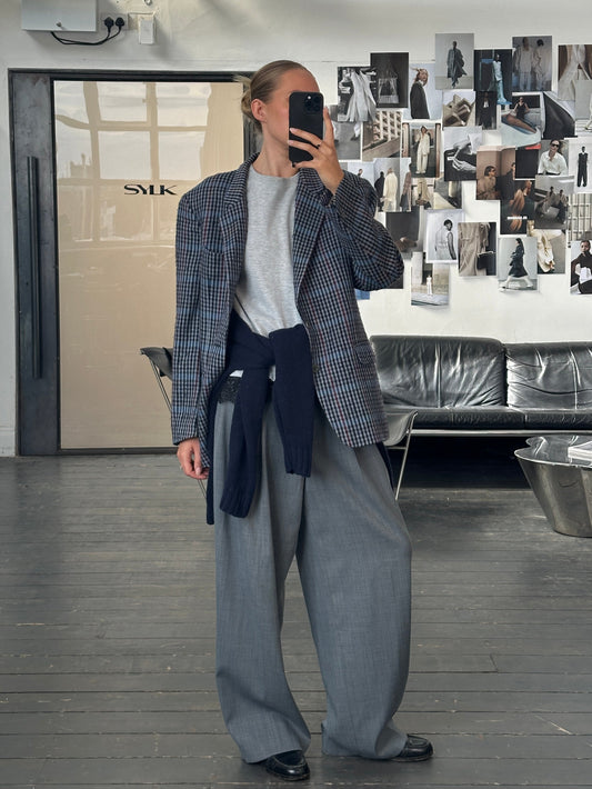 Christian Dior Monsieur 1990s Brushed Wool Houndstooth Blazer - 42R/XL