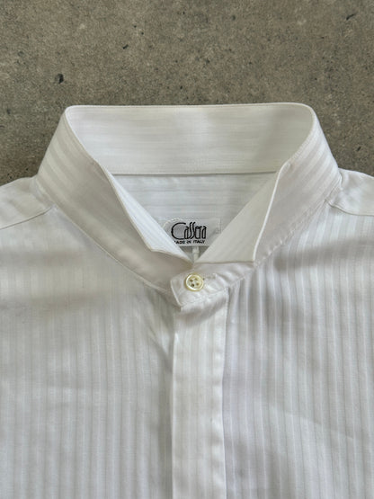 Italian Vintage Pure Cotton Stripe Wing Collar Shirt - L