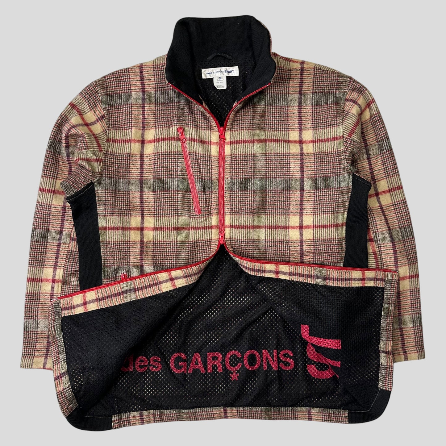 Comme Des Garçons SHIRT AW05 Technical Wool Plaid Jacket - M/L | Default Title, Red
