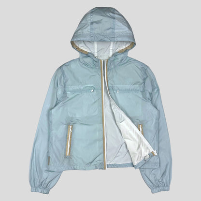 Prada Sport 2009 Baby Blue Cropped Nylon Shimmer Jacket - UK8