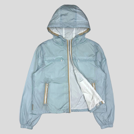 Prada Sport 2009 Baby Blue Cropped Nylon Shimmer Jacket - UK8