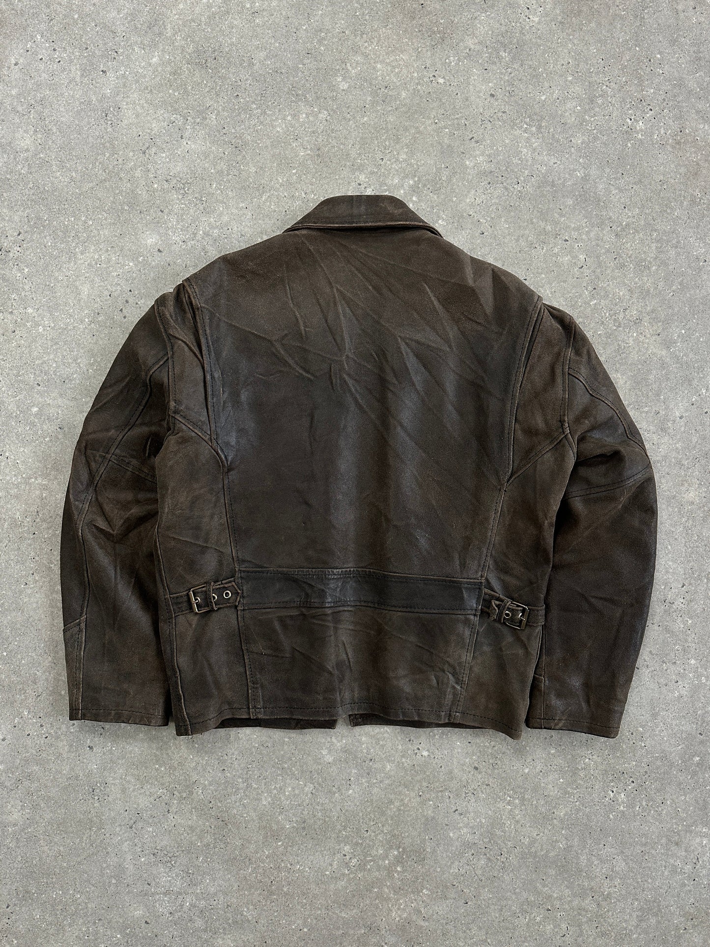 Italian Vintage 1980s Distressed Leather Jacket - XL