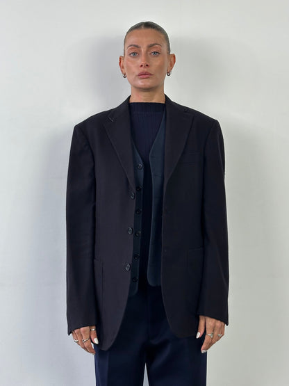 Burberry London High Neck Nova Check Wool Blazer - 38R/M