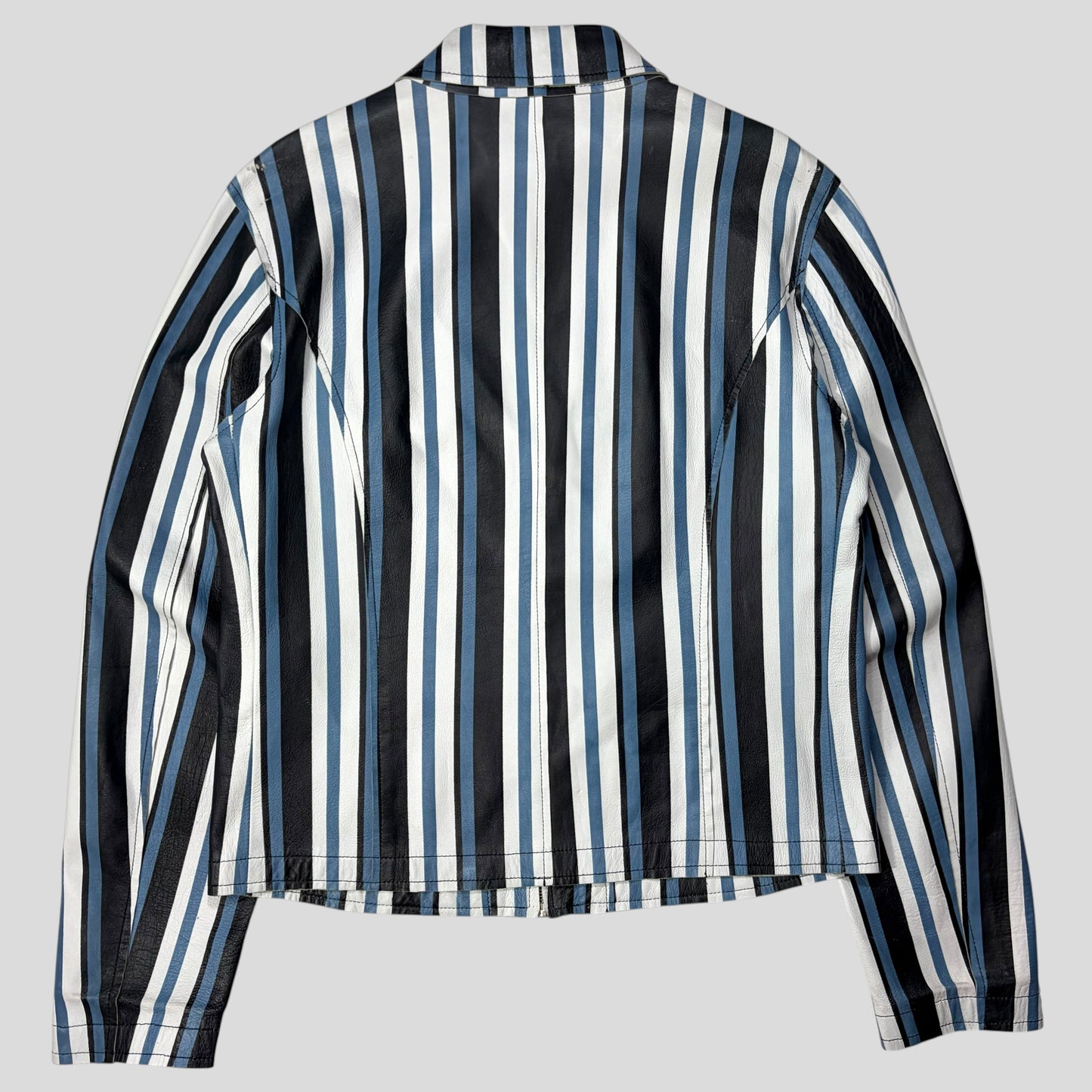 Dolce & Gabbana 00’s Leather Striped Blouson Work Jacket - M | Default Title, Multicoloured